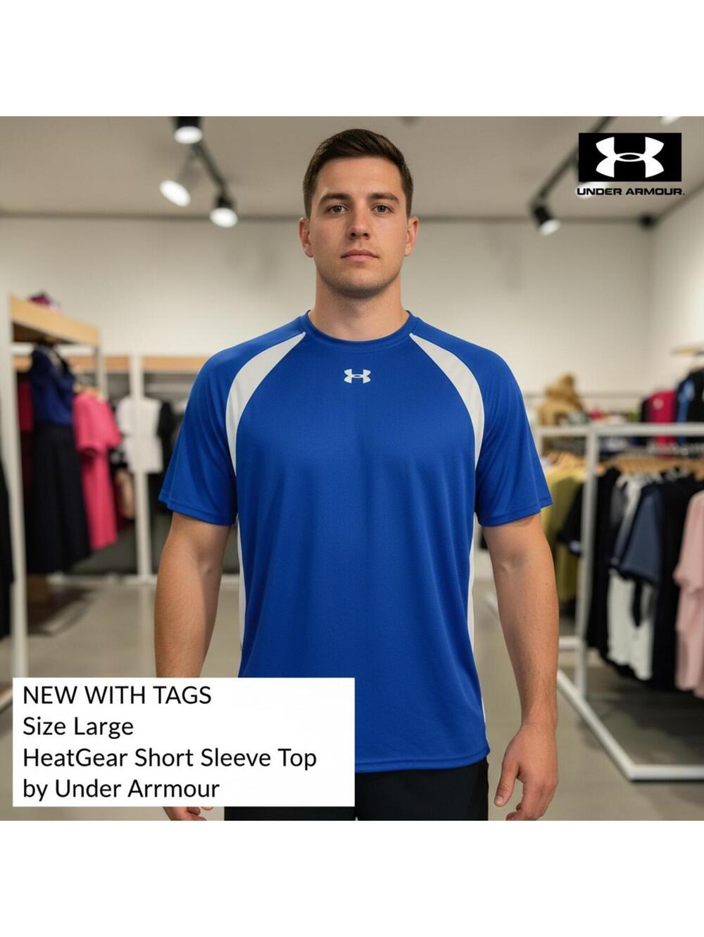 Under Armour HeatGear Loose Fit Short Sleeve Top - Size L -